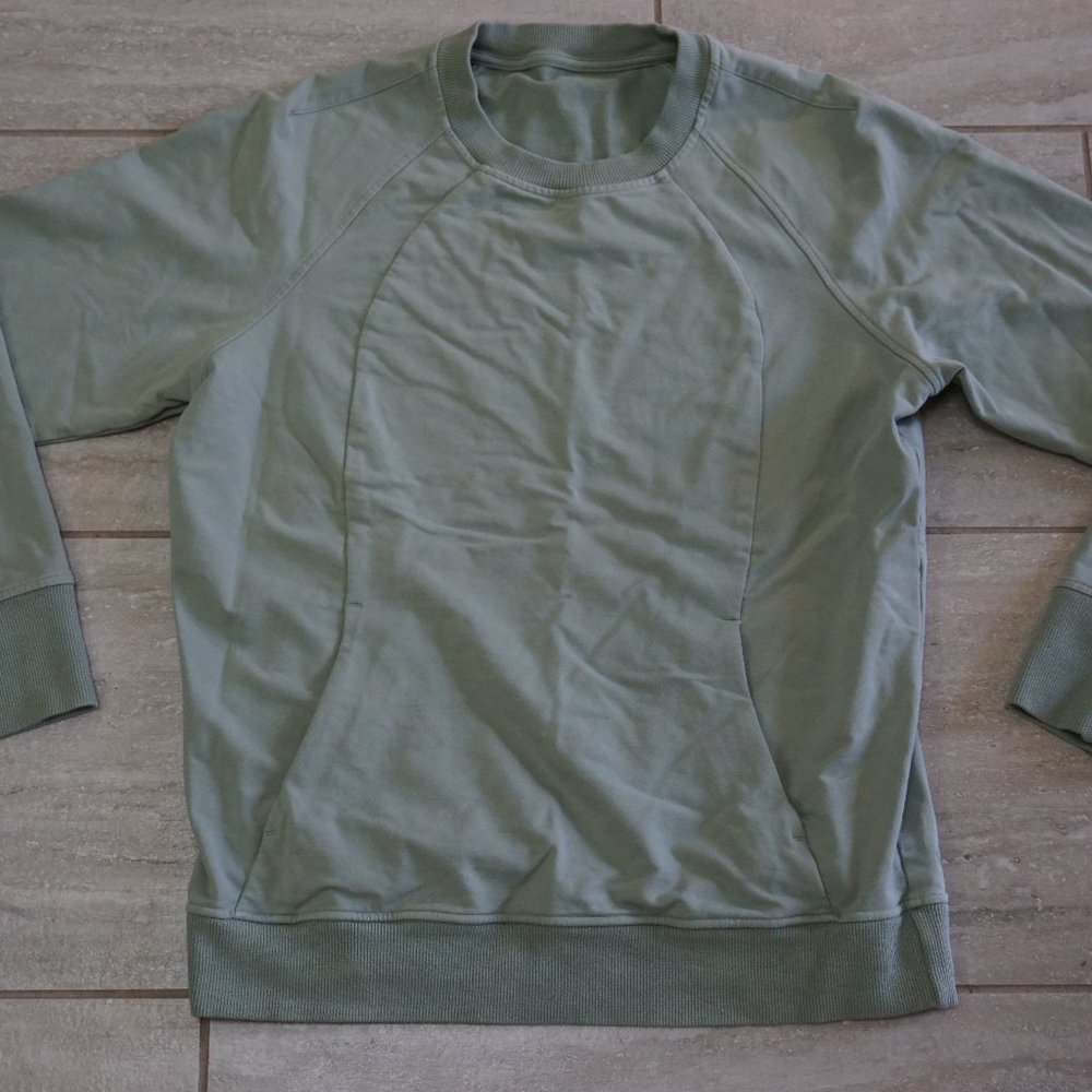 Lululemon Athletica Pullover Crewneck Sweatshirt Green Womens Sz 14